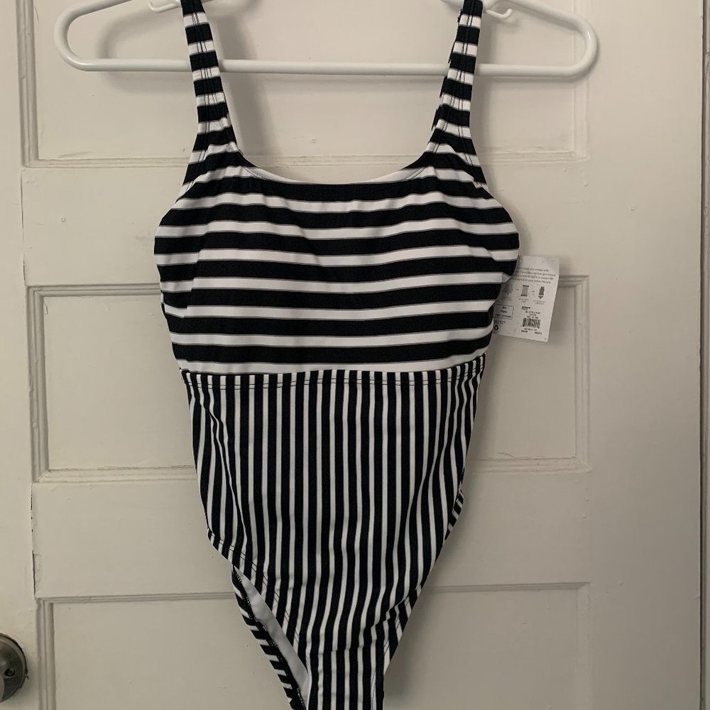 One-Piece Striped Swimsuit